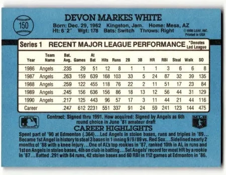 1991 Donruss Devon Markes White Baseball Card #150