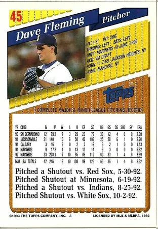 1993 Topps Dave Fleming Baseball Card #45