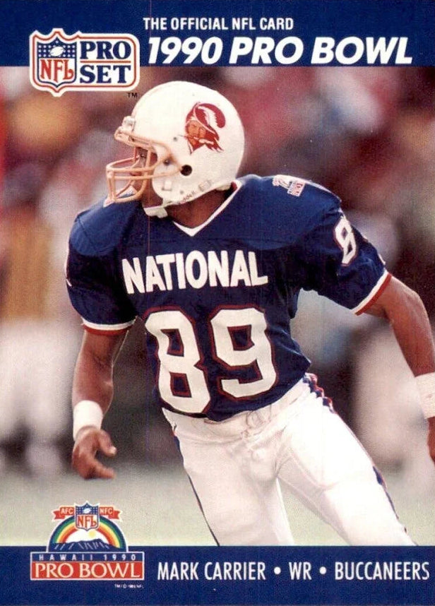 1990 NFL Pro Set Mark Carrier Football Card #384