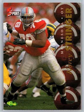 1995 Classic 5 Sport Korey Stringer Football Card #66