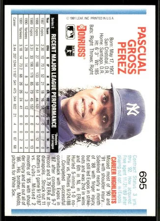 1992 Donruss Pascual Gross Perez Baseball Card #695