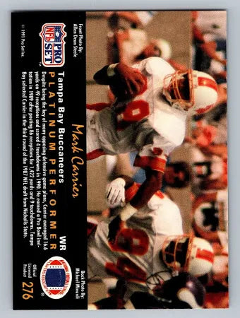 1991 NFL Pro Set Mark Carrier Football Card #276
