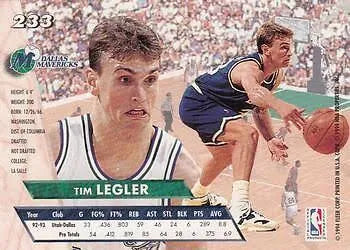 1994 Fleer Ultra Tim Legler Basketball Card #233