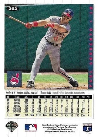 1994 Upper Deck Collectors Choice Paul Sorrento Baseball Card #262
