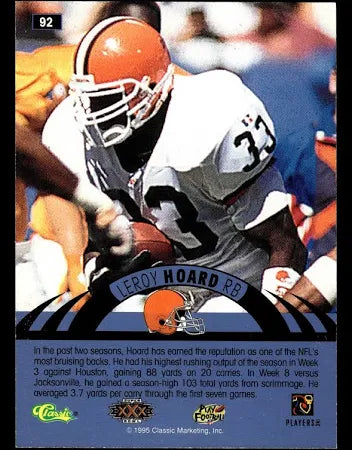 1995 Classic Leroy Hoard Football Card #92