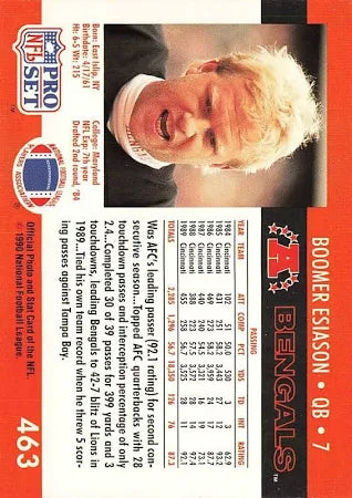 1990 NFL Pro Set Boomer Esiason Football Card #463