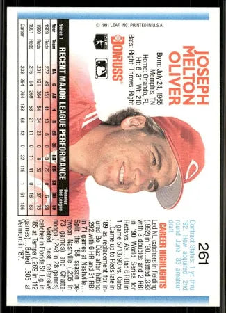 1992 Donruss Joseph Melton Oliver Baseball Card #261
