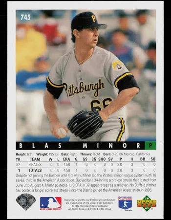 1993 Upper Deck Blas Minor Baseball Card #745
