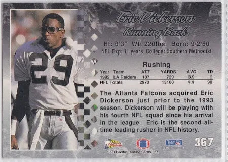 1993 Pacific Eric Dickerson Football Card #367