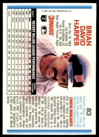 1992 Donruss Brian David Harper Baseball Card #83
