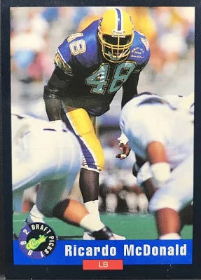 1992 Classic Draft Picks Ricardo McDonald Football Card #93