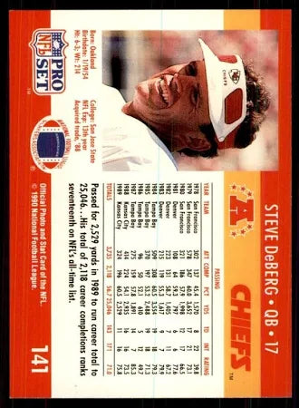 1990 NFL Pro Set Steve DeBerg Football Card #141