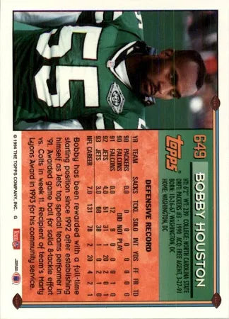 1994 Topps Bobby Houston Football Card #649