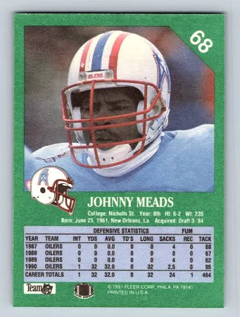 1991 Fleer Johnny Meads Football Card #68
