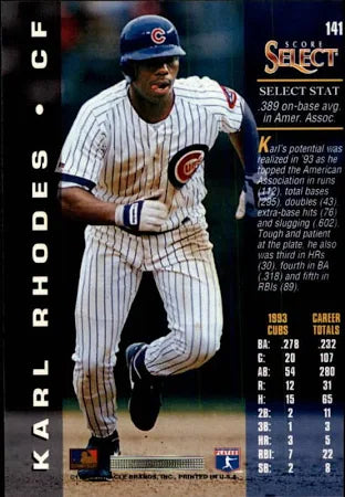 1994 Score Select Karl Rhodes Baseball Card #141