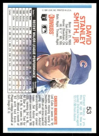 1992 Donruss David Stanley Smith Jr. Baseball Card #53