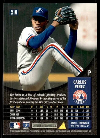 1996 Pinnacle Carlos Perez Baseball Card #319