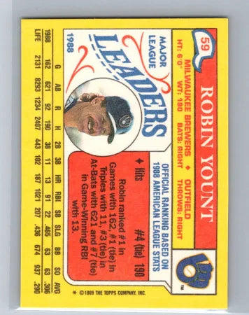 1989 Topps Major League Robin Yount Baseball Card #59