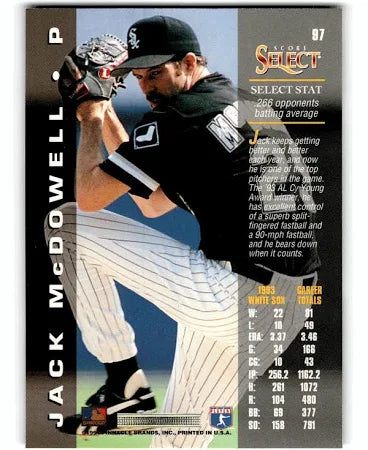 1994 Score Select Jack McDowell Baseball Card #97
