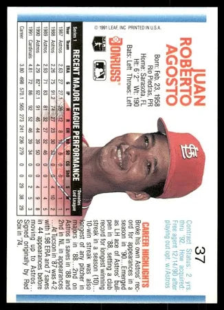 1992 Donruss Juan Roberto Agosto Baseball Card #37
