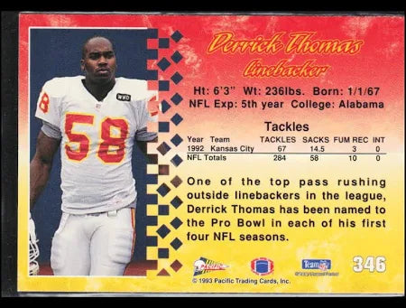 1993 Pacific Derrick Thomas Football Card #346