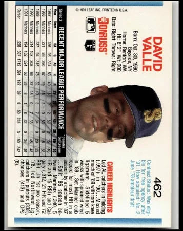 1992 Donruss David Valle Baseball Card #462