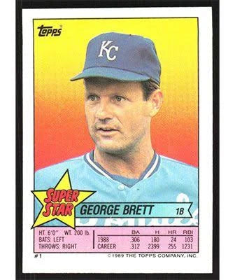 1989 Topps Super Star Sticker George Brett Baseball Card #1