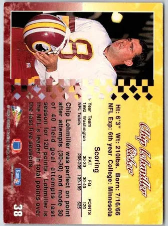1993 Pacific Chip Lohmiller Football Card #38
