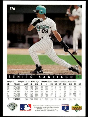 1993 Upper Deck Benito Santiago Baseball Card #776